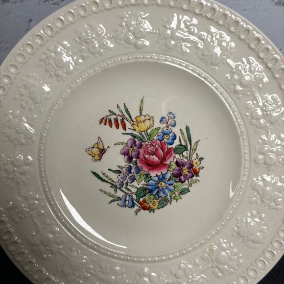 Vintage Wedgwood Wellesley Tintern Floral Salad Plates Set of 4 - Picture 3 of 6